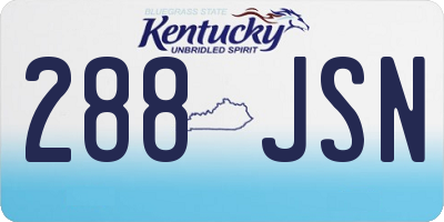 KY license plate 288JSN