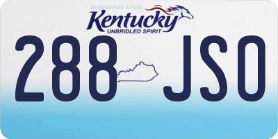 KY license plate 288JSO