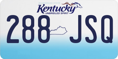 KY license plate 288JSQ