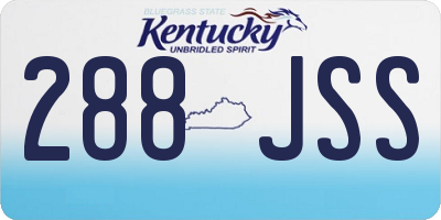 KY license plate 288JSS