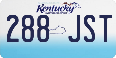 KY license plate 288JST