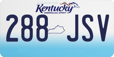 KY license plate 288JSV