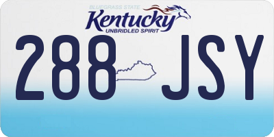 KY license plate 288JSY