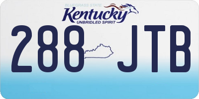 KY license plate 288JTB