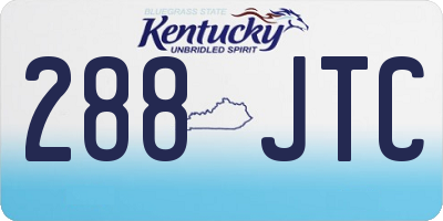 KY license plate 288JTC