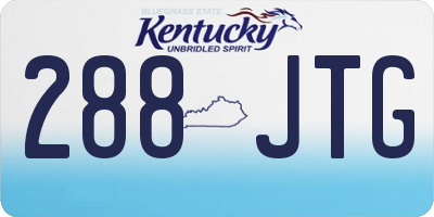 KY license plate 288JTG