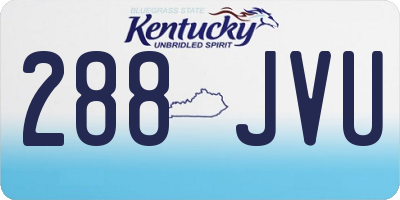 KY license plate 288JVU