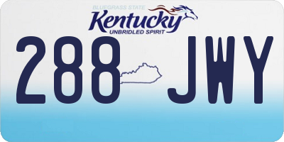KY license plate 288JWY