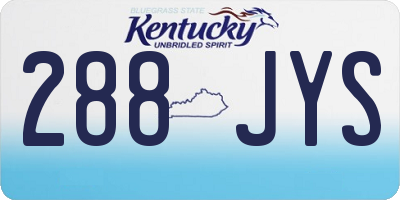 KY license plate 288JYS