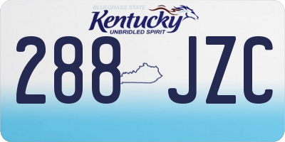 KY license plate 288JZC