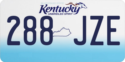 KY license plate 288JZE