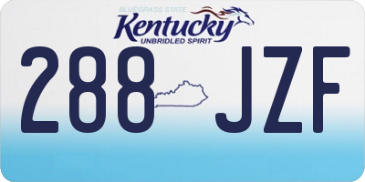 KY license plate 288JZF