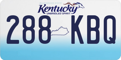 KY license plate 288KBQ