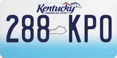 KY license plate 288KPO
