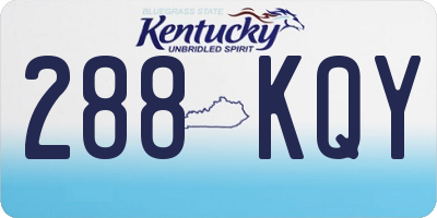 KY license plate 288KQY