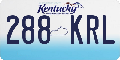 KY license plate 288KRL