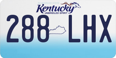 KY license plate 288LHX