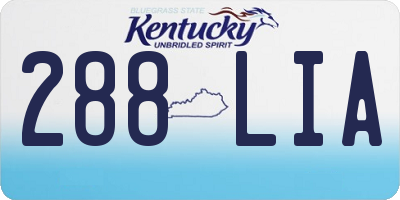 KY license plate 288LIA