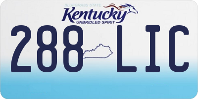 KY license plate 288LIC