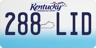 KY license plate 288LID