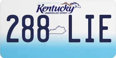 KY license plate 288LIE