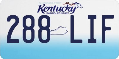 KY license plate 288LIF
