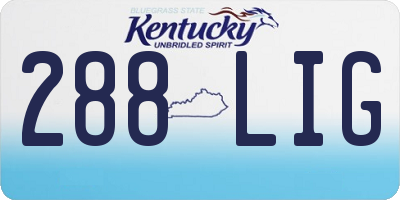 KY license plate 288LIG