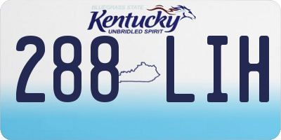 KY license plate 288LIH