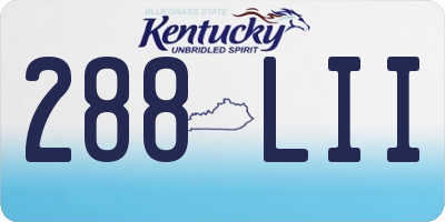 KY license plate 288LII