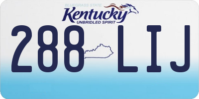 KY license plate 288LIJ