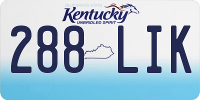 KY license plate 288LIK