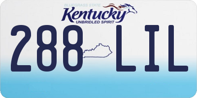 KY license plate 288LIL