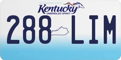 KY license plate 288LIM