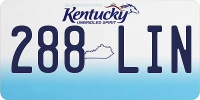 KY license plate 288LIN