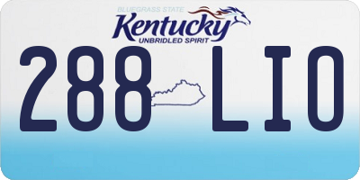 KY license plate 288LIO