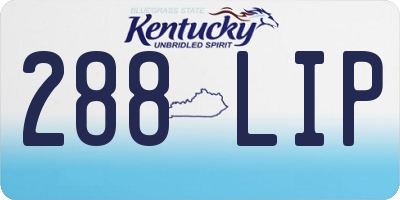 KY license plate 288LIP