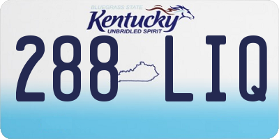 KY license plate 288LIQ