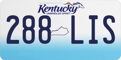 KY license plate 288LIS