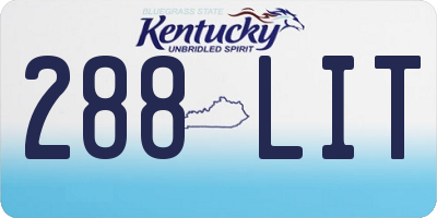 KY license plate 288LIT