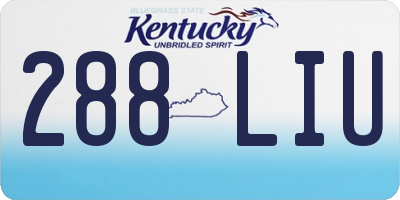 KY license plate 288LIU