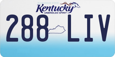 KY license plate 288LIV