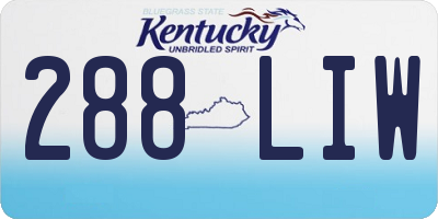 KY license plate 288LIW