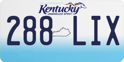 KY license plate 288LIX