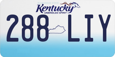 KY license plate 288LIY