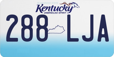 KY license plate 288LJA
