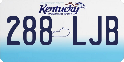 KY license plate 288LJB