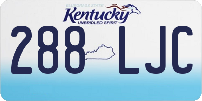 KY license plate 288LJC