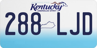KY license plate 288LJD
