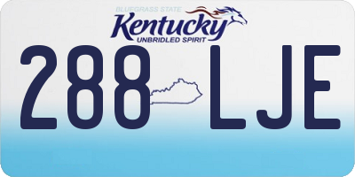 KY license plate 288LJE