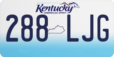 KY license plate 288LJG